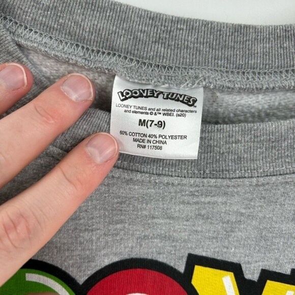 Women's Warner Brothers Looney Tunes Sweatshirt Gray Medium - Picture 3 of 7